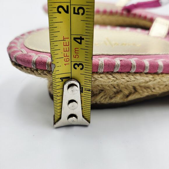 Cole Haan Kalla Pink Suede Rhinestone Embellished Heeled Thong Sandals Women's 8 - Picture 8 of 8